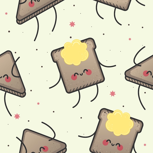 Vector seamless pattern, happy toast.