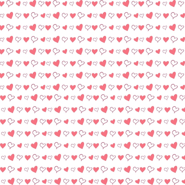 Vector a seamless pattern of hearts with pink and red hearts on a white background