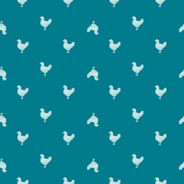 Seamless pattern of hen Domestic animals on colorful background Vector illustration for textile pr