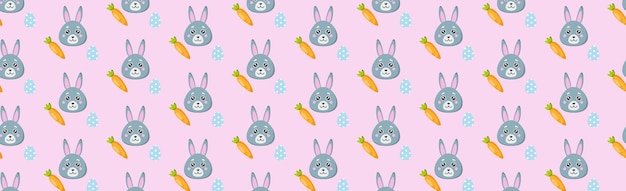 Vector seamless pattern holiday elements easter bunny  vector illustration