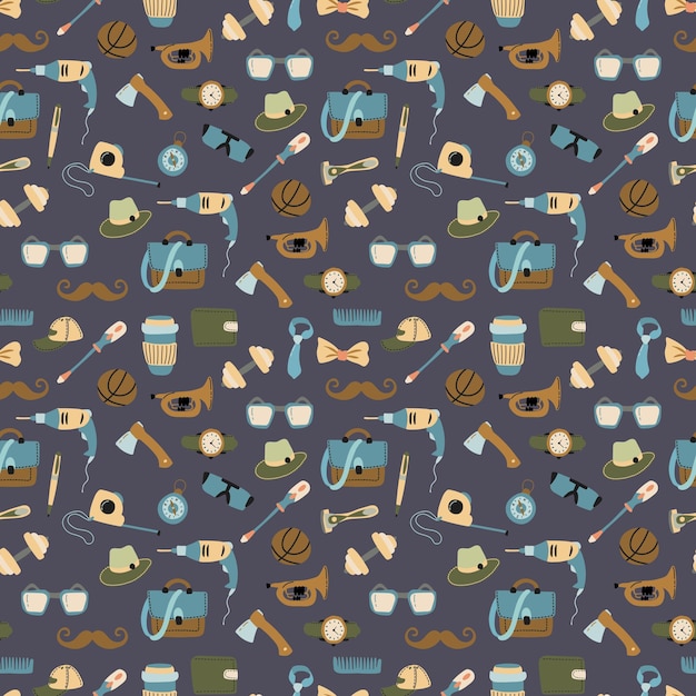 Seamless pattern for the holiday father's day design for fabric textile wallpaper packaging