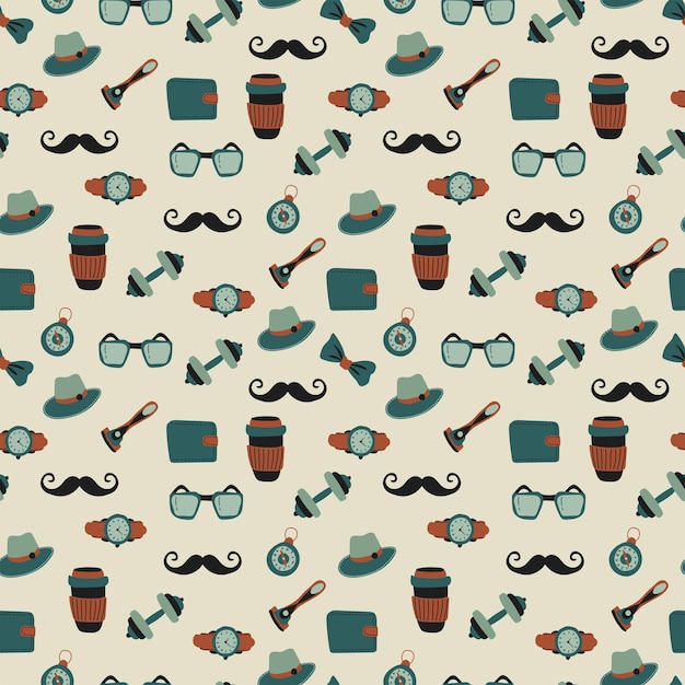 Seamless pattern for the holiday Father's Day Digital paper