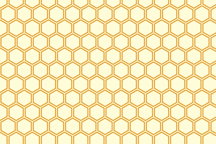 Vector seamless pattern of honeycomb with a gold background free vector