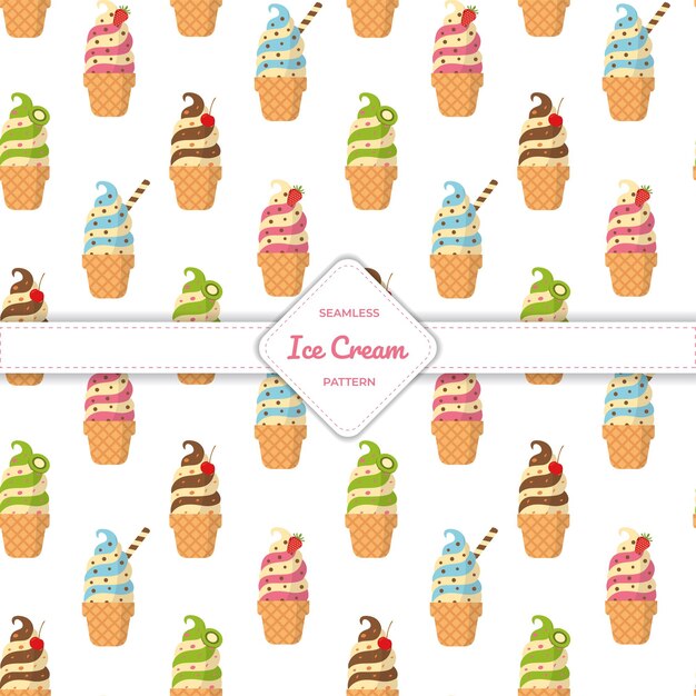 Seamless pattern ice cream cone