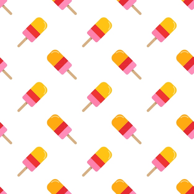 Seamless pattern ice cream popsicle