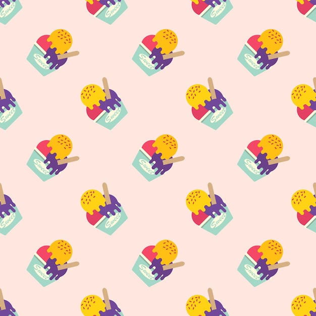 Seamless pattern ice cream popsicle