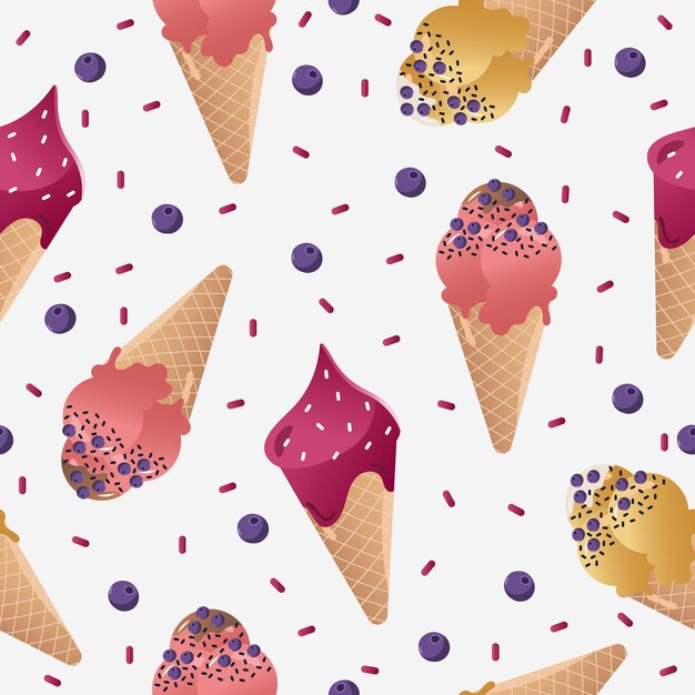 seamless pattern of ice cream