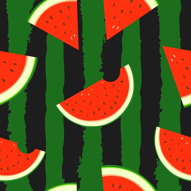 Seamless pattern. Image of a watermelon. Vector graphics.