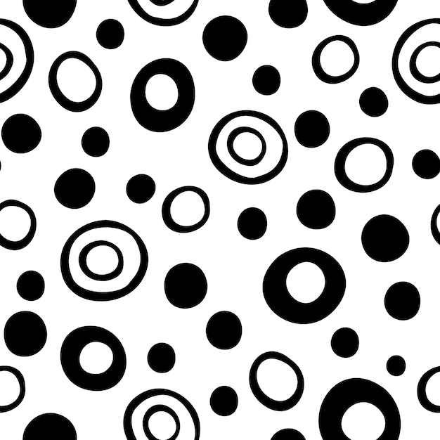 Seamless pattern of ink dots circles of different sizesGrunge texture