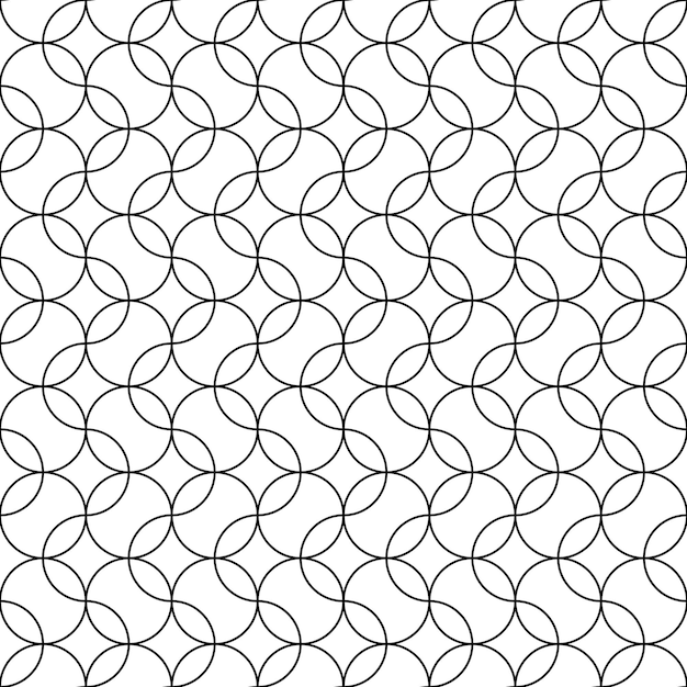 Seamless pattern intersecting rings geometric background