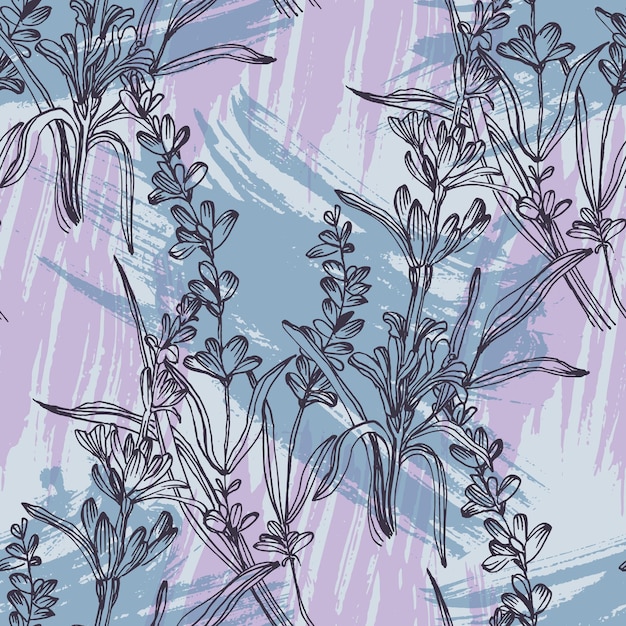 Seamless pattern lavender background