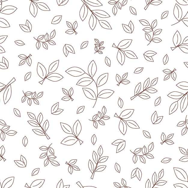 Seamless pattern of leaf outlines