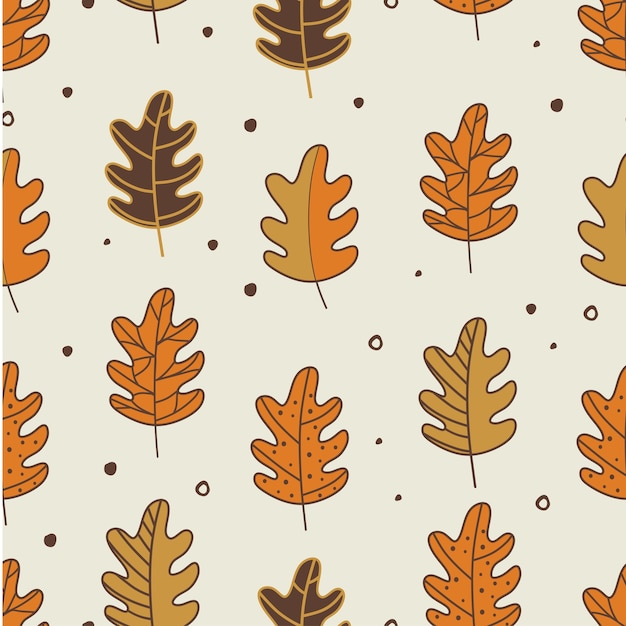 Seamless pattern leaves autumn