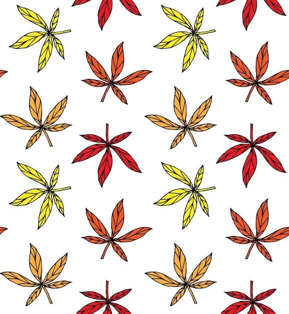 Vector seamless pattern of leaves