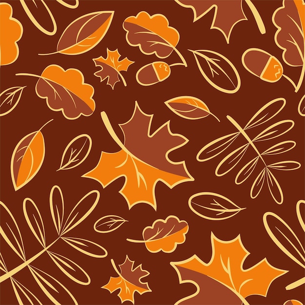 Seamless pattern of leaves.