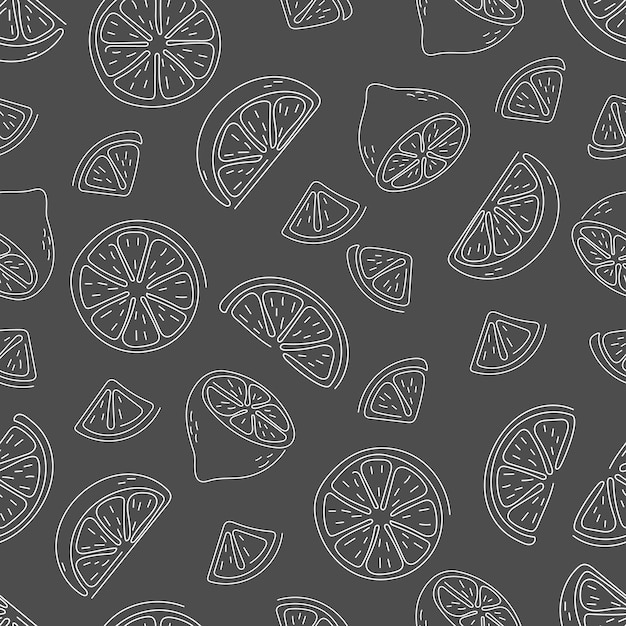 Seamless pattern of lemon with hand draw style