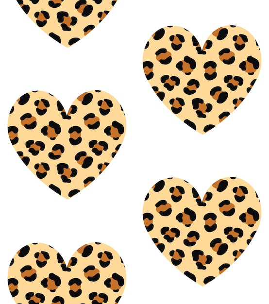 Seamless pattern of leopard heart