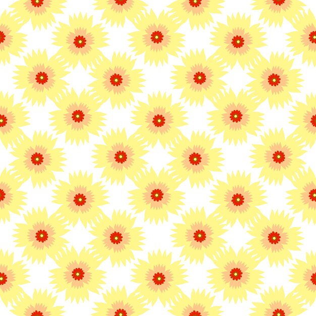 Vector seamless pattern of light yellow flowers