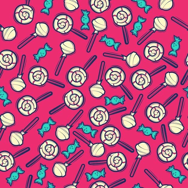 seamless pattern lollipop candy vector