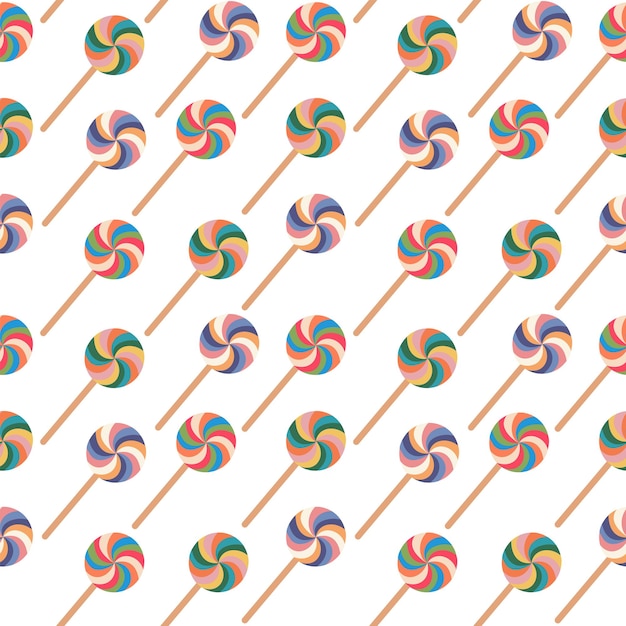 Seamless pattern made of colorful lollipops Vector illustration on a white background