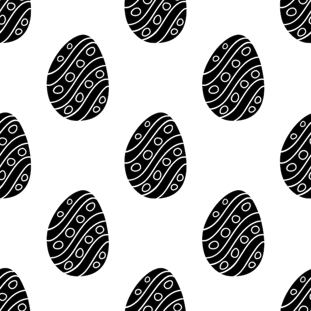 Seamless pattern made from hand drawn Easter eggs illustration. Isolated on white background.