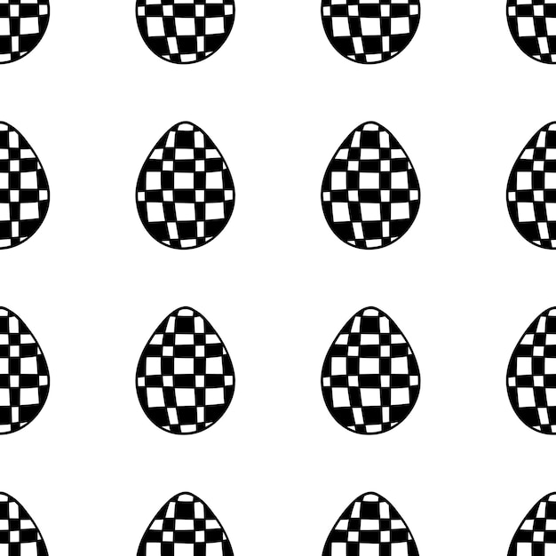 Seamless pattern made from hand drawn Easter eggs illustration. Isolated on white background.