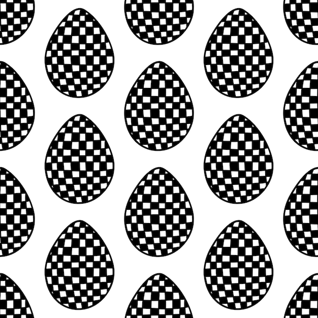 Seamless pattern made from hand drawn Easter eggs illustration. Isolated on white background.