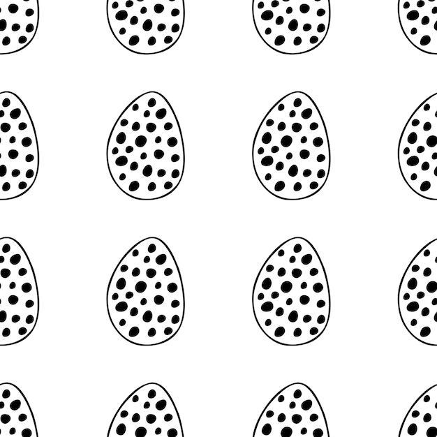 Seamless pattern made from hand drawn Easter eggs illustration. Isolated on white background.