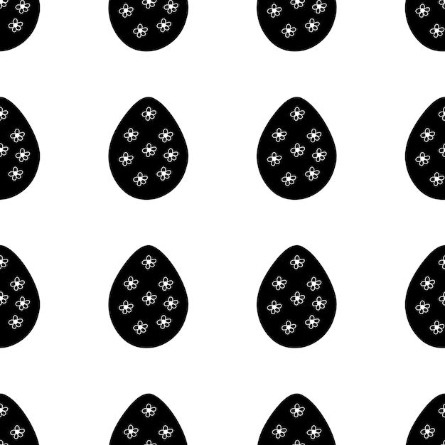 Seamless pattern made from hand drawn Easter eggs illustration Isolated on white background