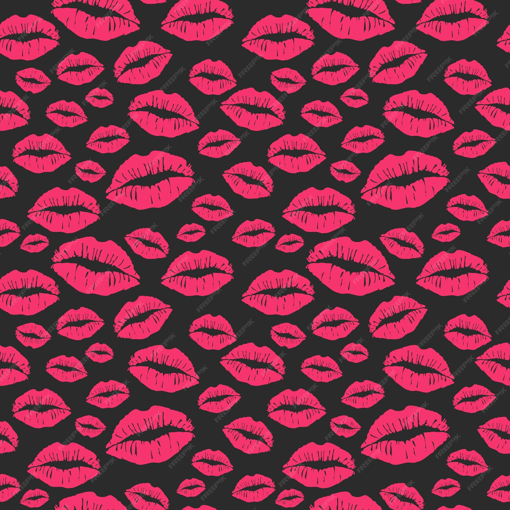 Kiss and Tell | Pink and Red Lipstick Kisses Wrapping Paper