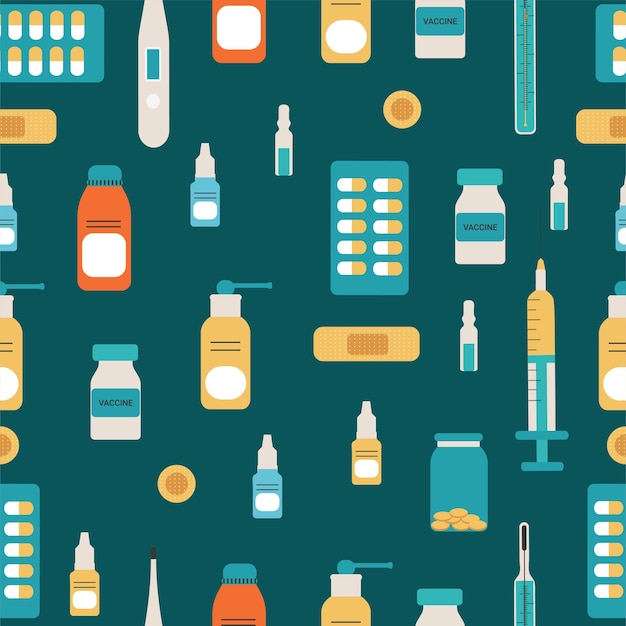 Seamless pattern of medical devices Vector illustration