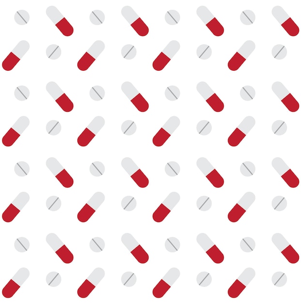 Vector seamless pattern of medical pills