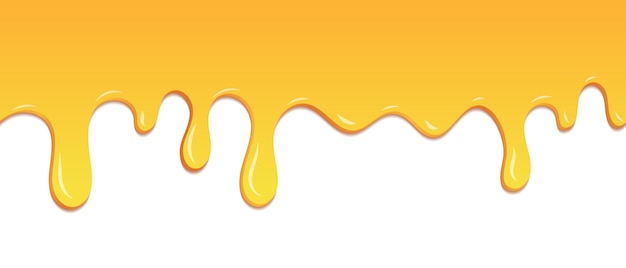 Бесшовный рисунок расплавленного меда капает Десертный фон с расплавленным медом Баннер бесшовный узор Векторная иллюстрация