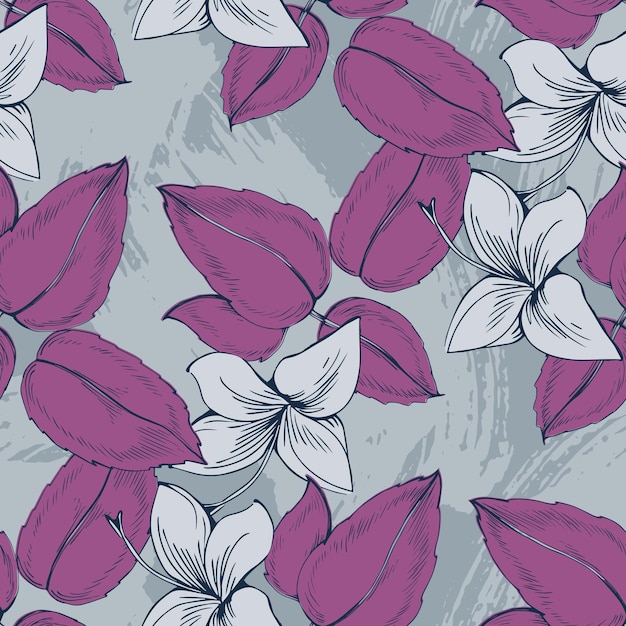 Seamless pattern of mint leaves