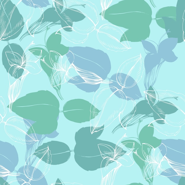 민트 잎의 원활한 패턴
