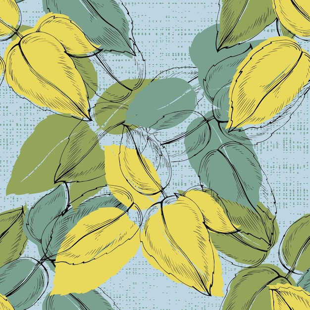 Seamless pattern of mint leaves