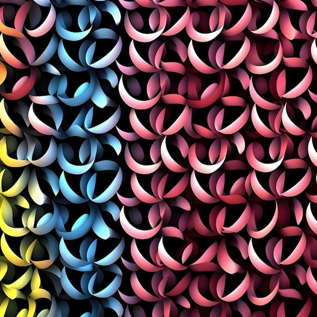 Vector seamless pattern of multicolored curved ribbons vector illustration