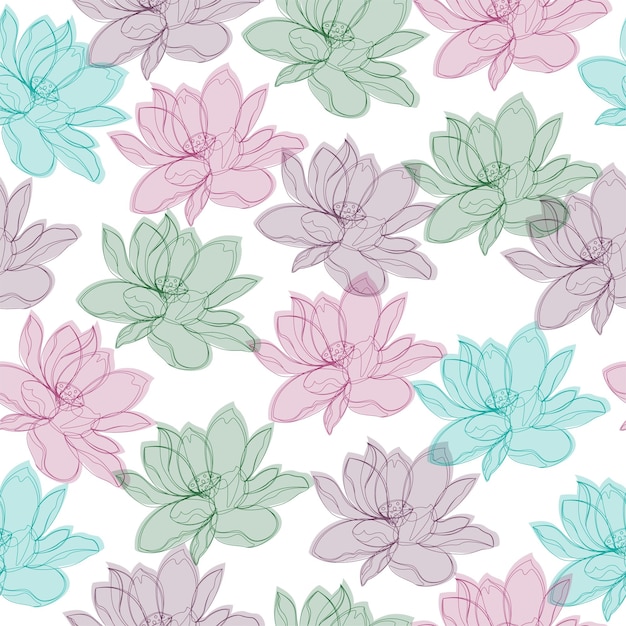 Seamless Pattern Multicolored Roses