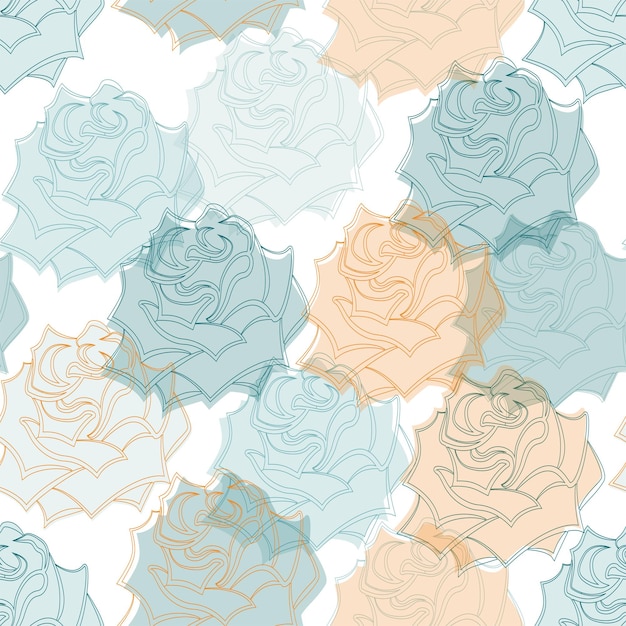 Seamless pattern multicolored roses