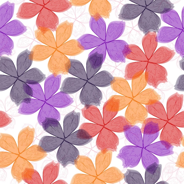 Seamless Pattern Multicolored Roses