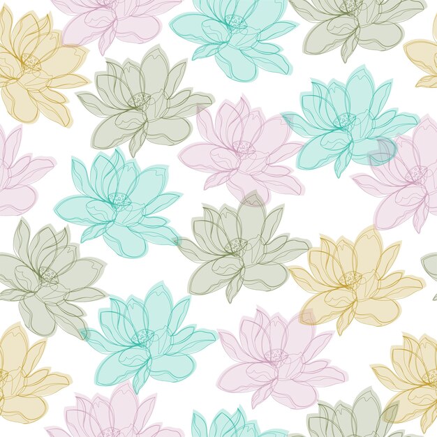 Seamless Pattern Multicolored Roses