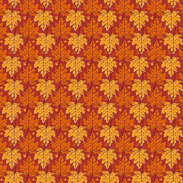 秋のカエデの葉のシームレスパターン