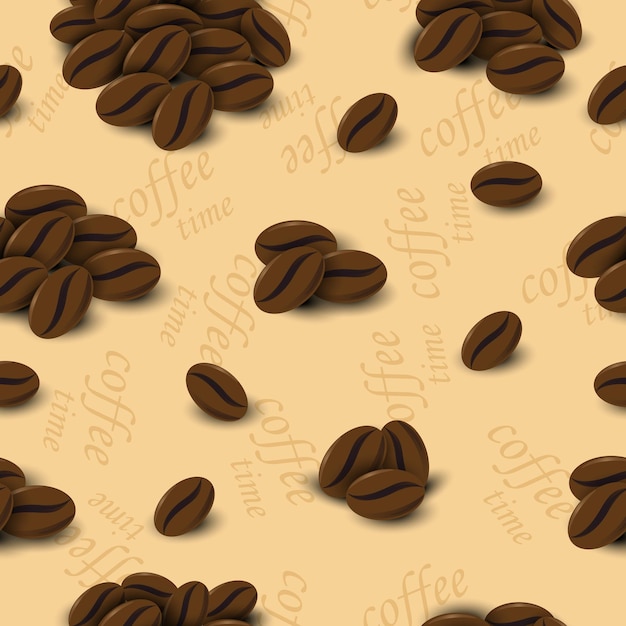 Involucreのためのコーヒー豆のシームレスなパターン。