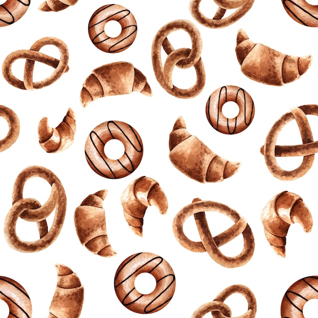크루아상 도넛, 프레즐의 원활한 패턴
