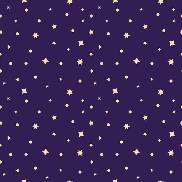 Вектор Бесшовный рисунок глубокого космоса со звездами в плоском стиле мистицизм хэллоуин установил спиритуализм