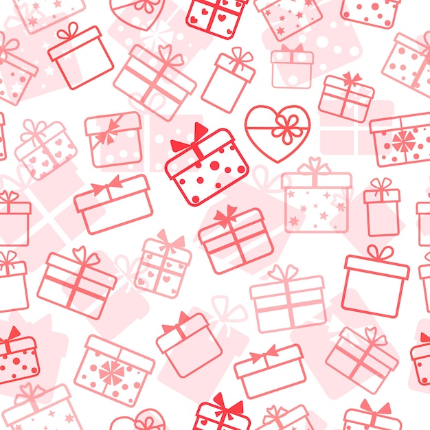선물 상자의 완벽 한 패턴, 흰색에 빨간색