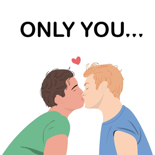 Бесшовный рисунок целующихся гей-пар