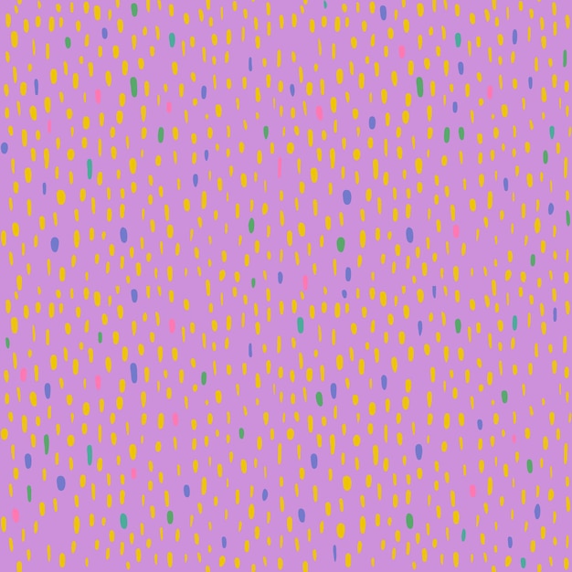 Бесшовный фон из разноцветных точек, мазков, пятен, овалов на фиолетовом фоне