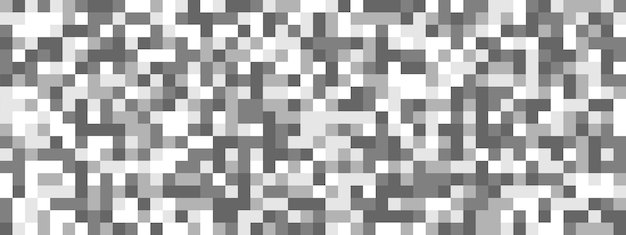 ベクトル 黒白とグレーの色合いの正方形のシームレスなパターン ポスター バナー ポストカード テクスチャとシンプルな背景のピクセルのシームレスなパターン