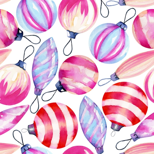 水彩のクリスマスの装飾のシームレスパターン